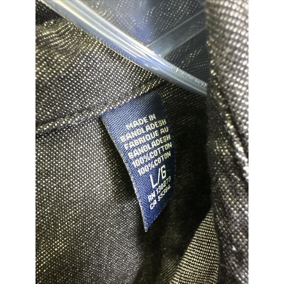 VTG Wrangler Authentic Button Down L Black Chambray Denim Embroidered Deer Rare - Picture 4 of 7